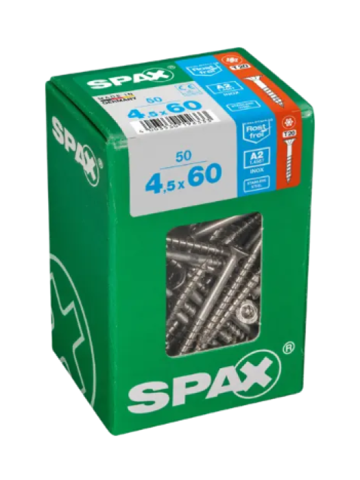 SPAX Universalschraube Edelstahl A2, 4,5x60 mm, 50 Stück, 4197000450607